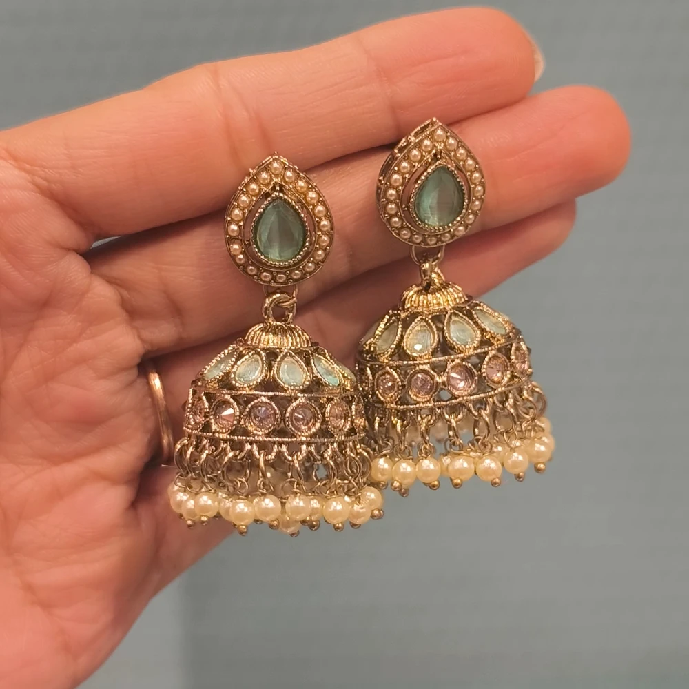 AZZEZ LIGHT GREEN PAKISTANI JHUMKI