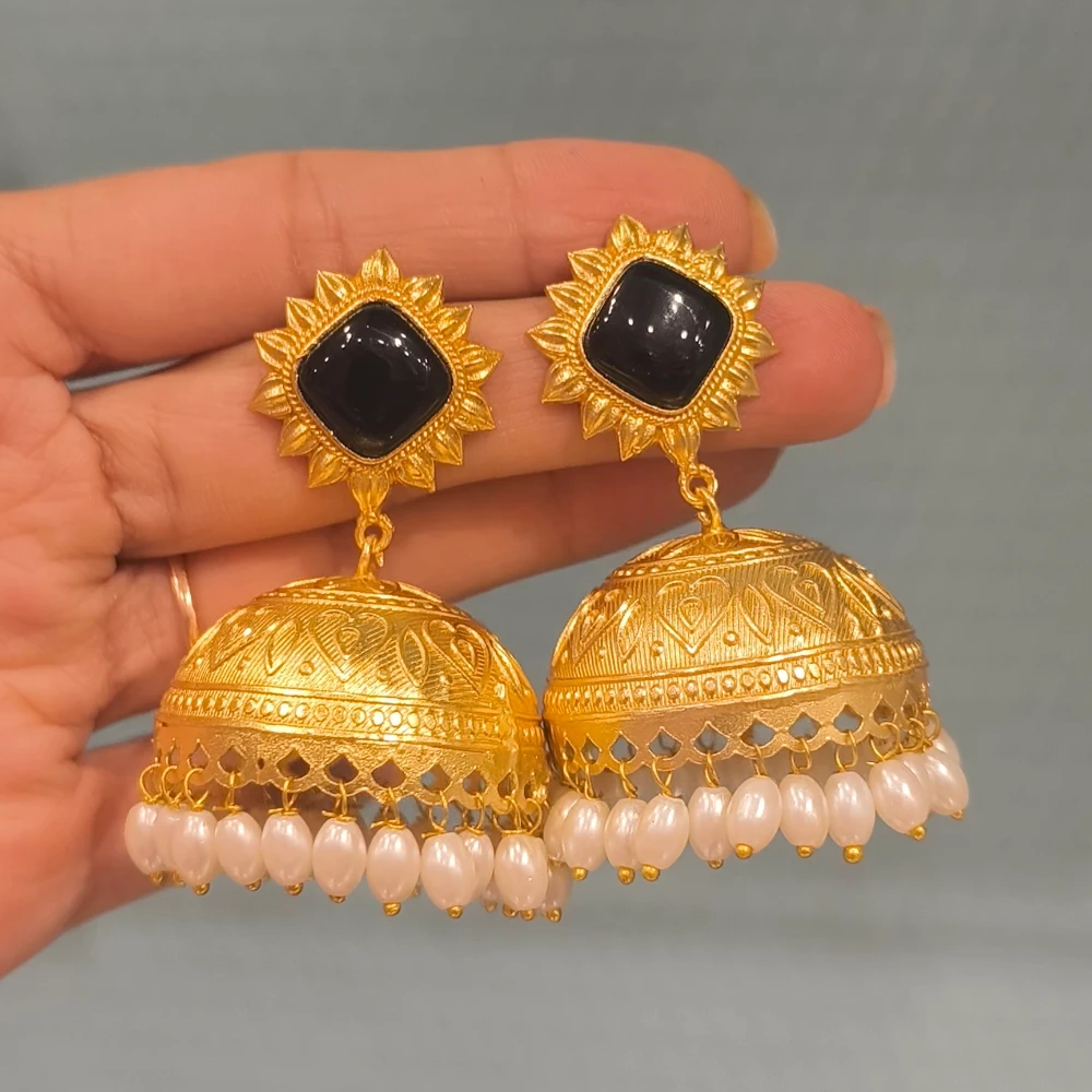 SEHAR BLACK GOLDEN REPLICA JHUMKA