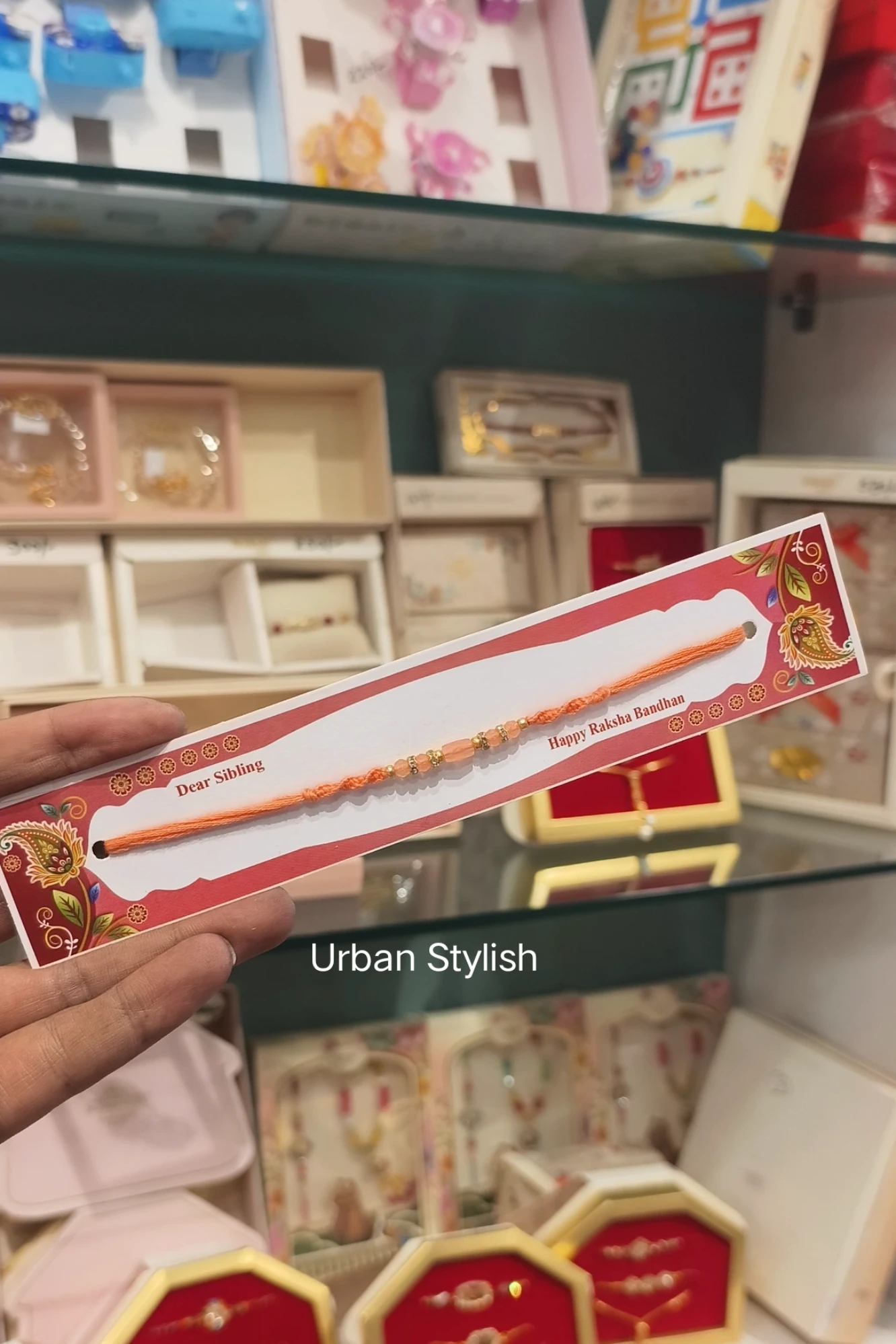 PEACH THREAD RAKHI (A27)
