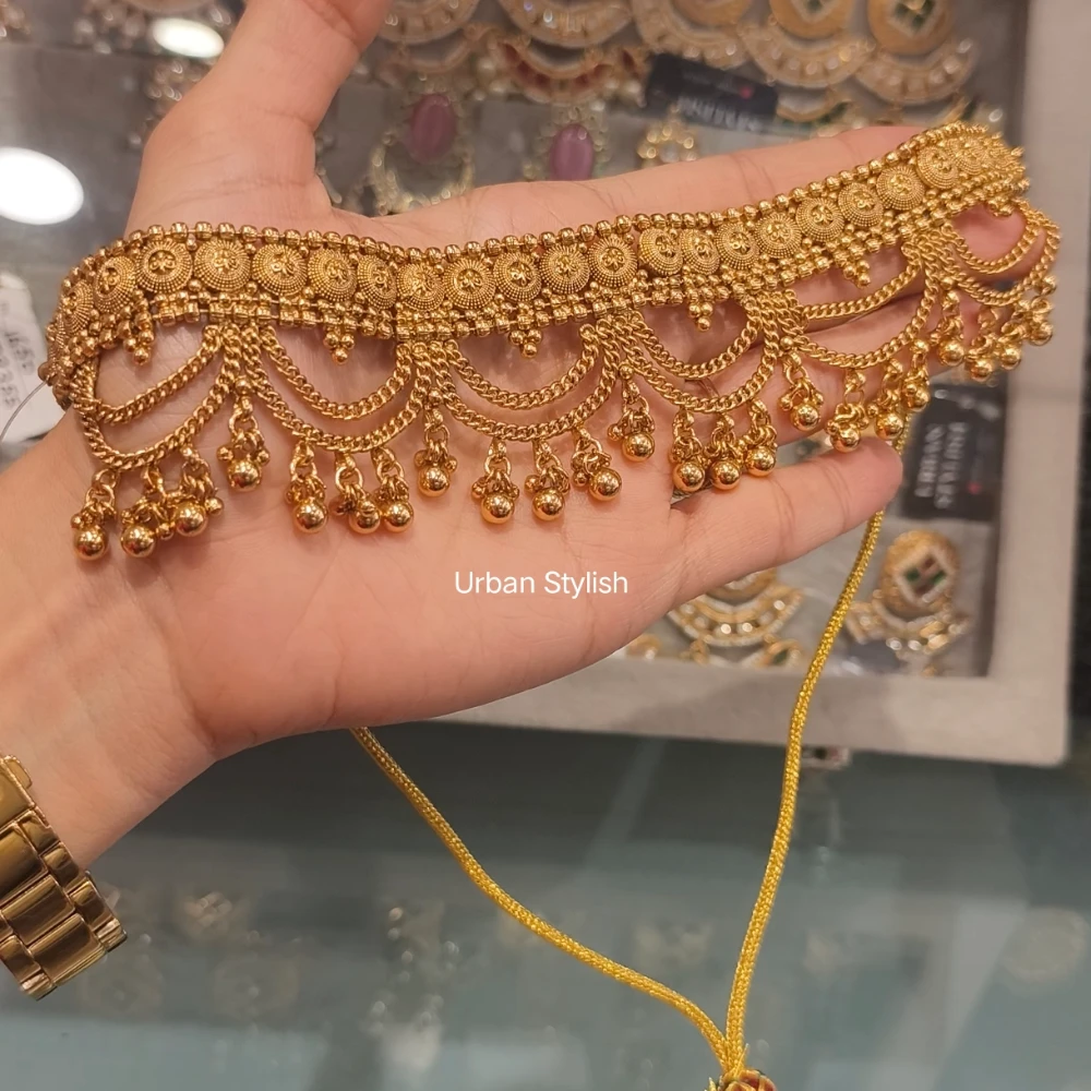 ASMA GOLD LOOK JEWELLERY CHOKER WITH EARRINGS