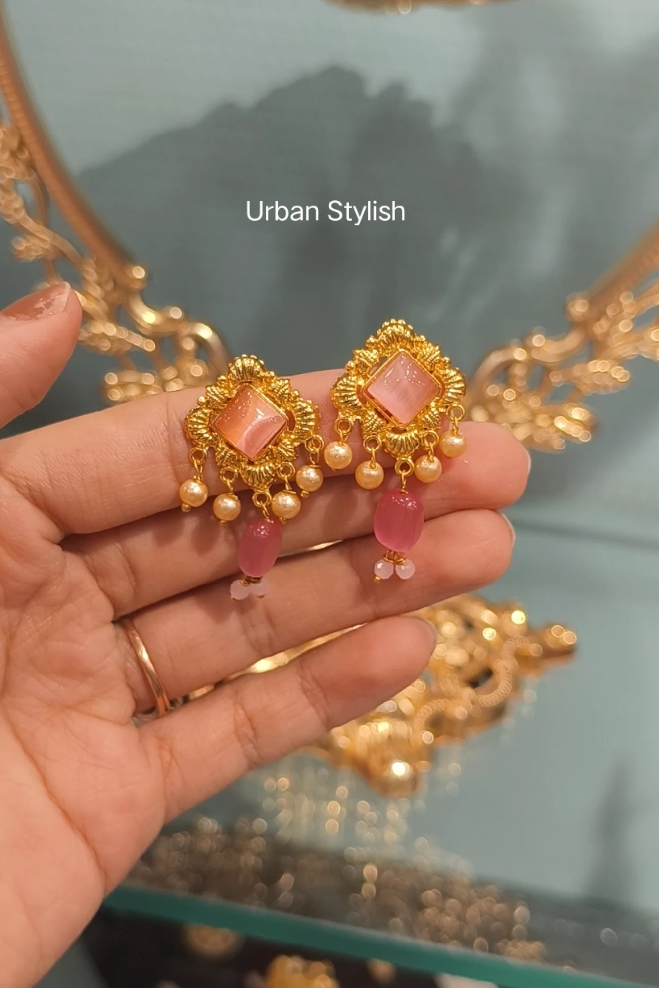 NAIRA PINK STUDS (A18)