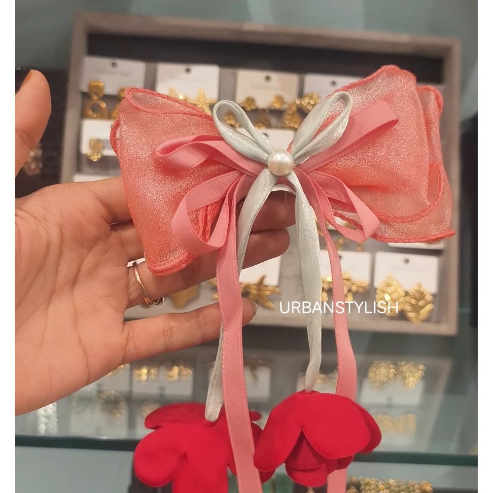 PEACH COLOUR BOW