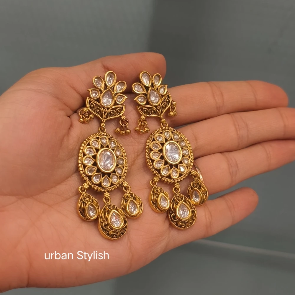 HAMZA ANTIQUE GOLD PLATED NECKLACE WITH EARRINGS