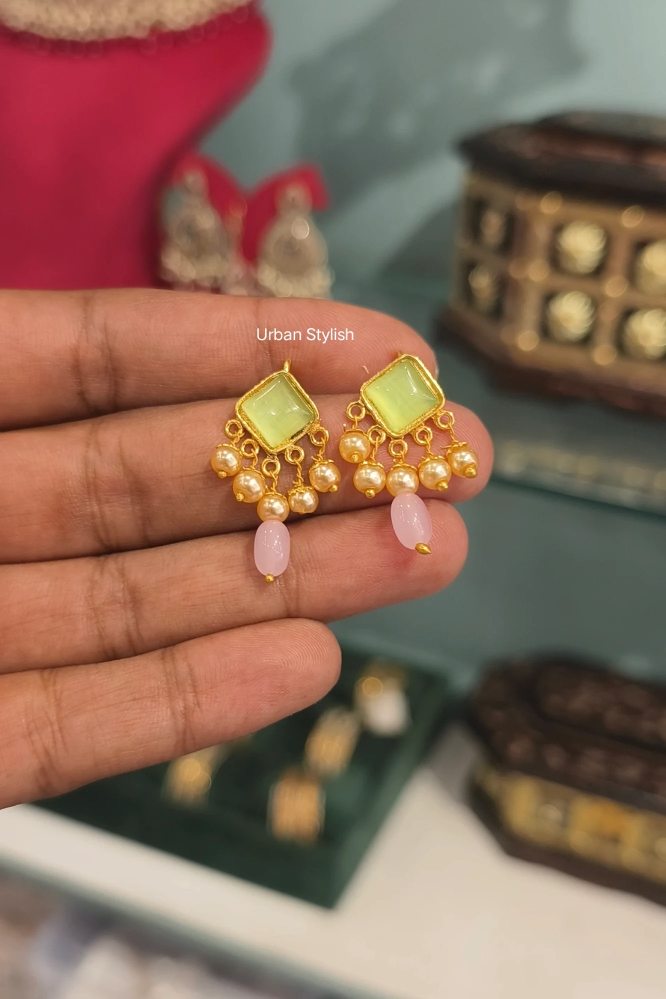AZIZ SMALL GOLD LOOK EARRINGS