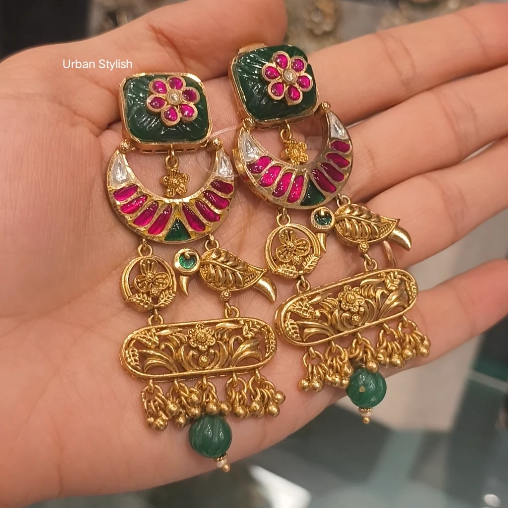 AALIYAH ANTIQUE GOLD PLATED EARRINGS