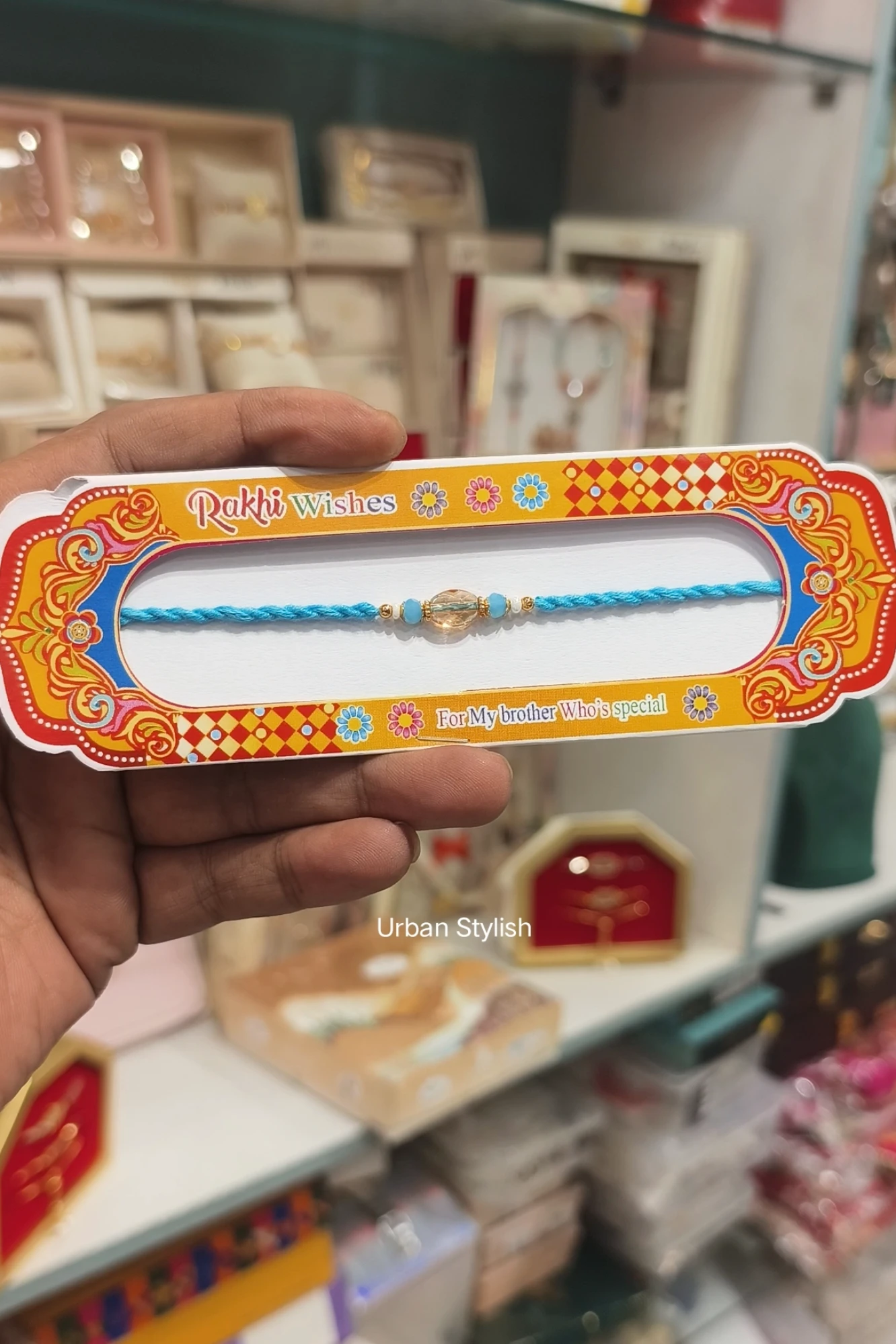 SKY BLUE THREAD RAKHI (A