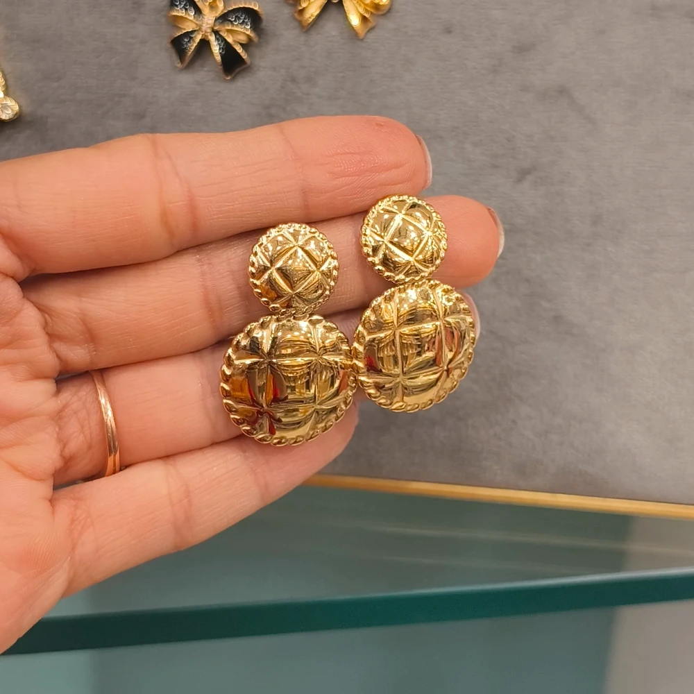DOUBLE CIRCLE GOLDEN EARRINGS