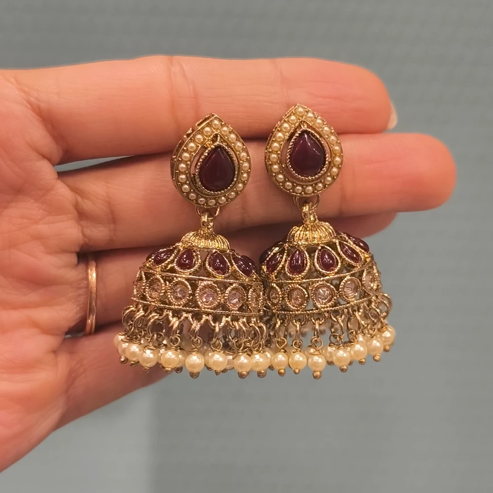 AZZEZ MEHROON PAKISTANI JHUMKI