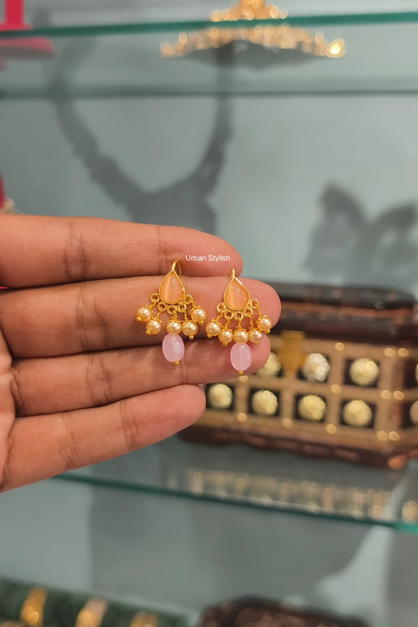 RAMNEEK SMALL GOLD LOOK EARRINGS
