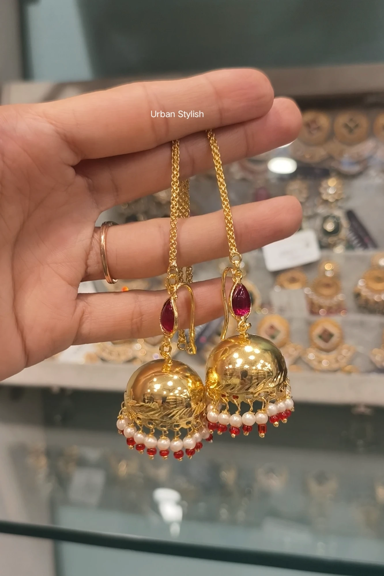 GOLD LOOK BIG JHUMKI