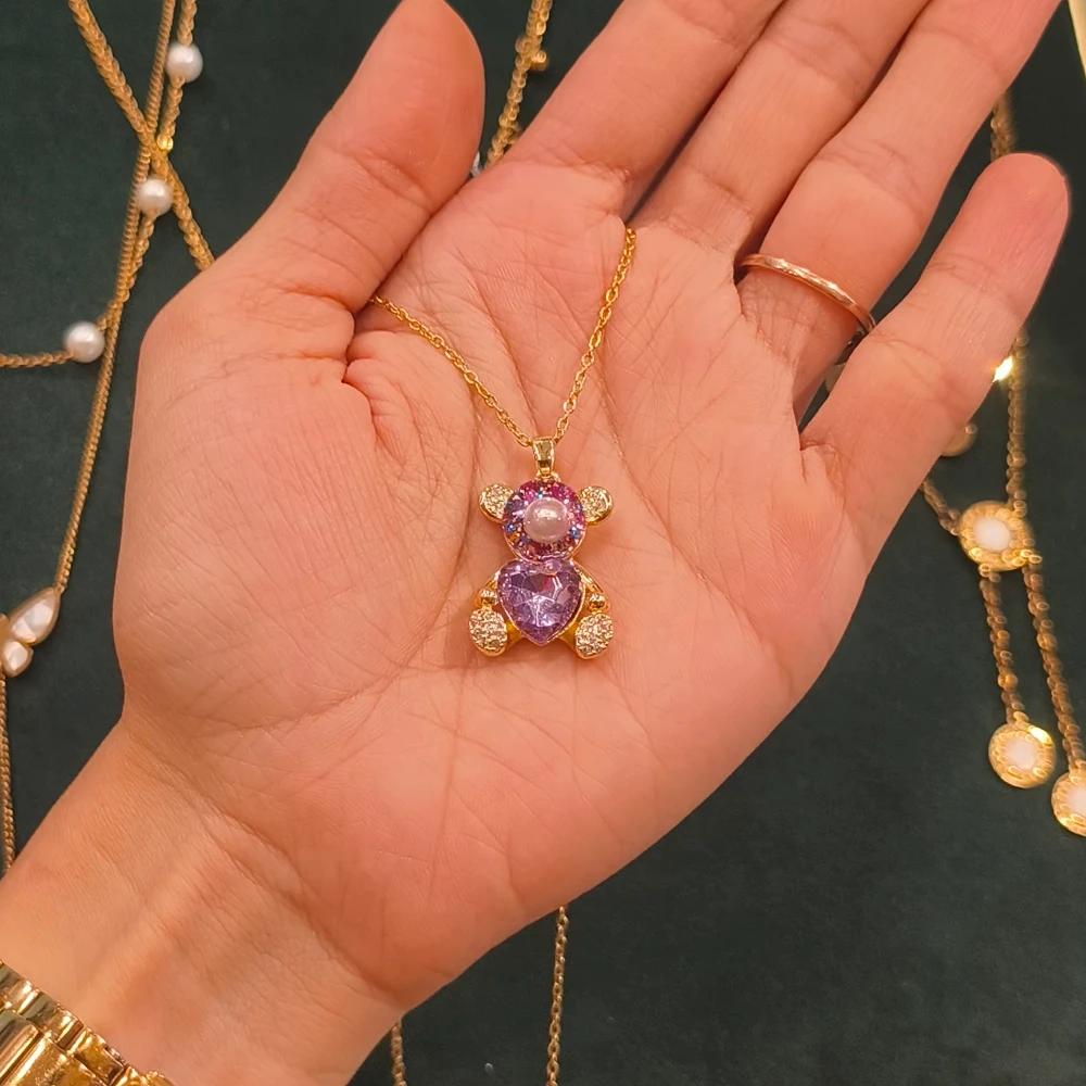 CUTE PURPLE TEDDY CHAIN