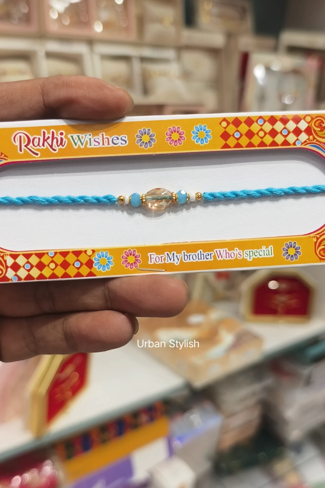 SKY BLUE THREAD RAKHI (A
