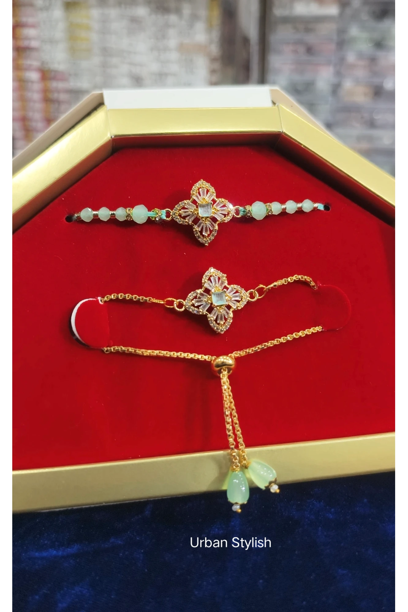 GUL E NOOR PISTA FLOWER BHAI BHABHI RAKHI (8301)