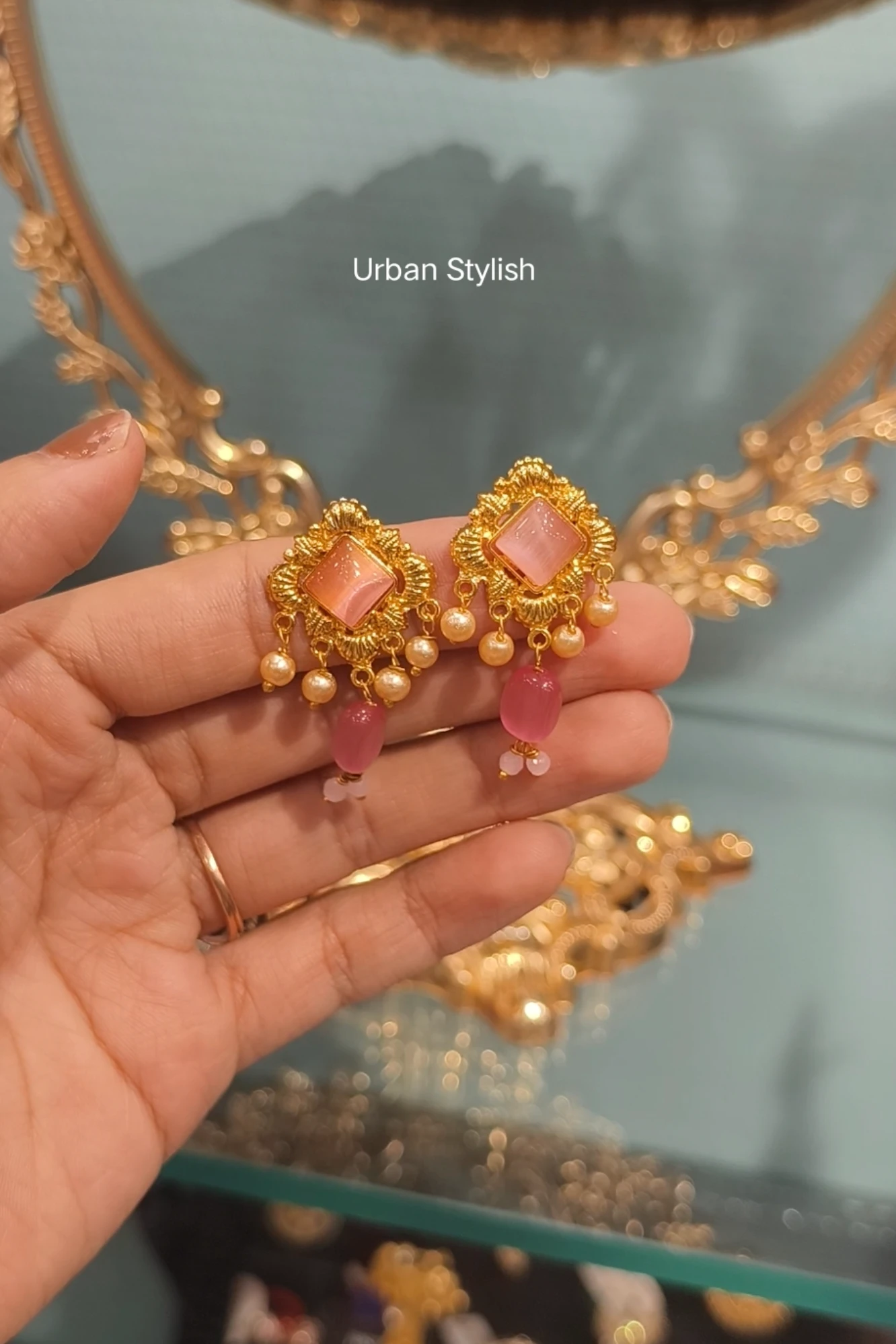 NAIRA PINK STUDS (A18)