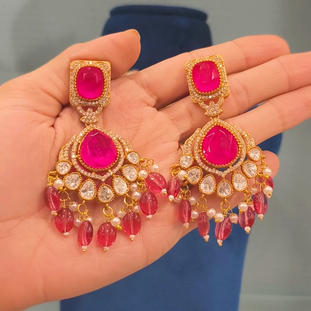 ERA MAGENTA MOISSANITE CHOCKER AND EARRINGS
