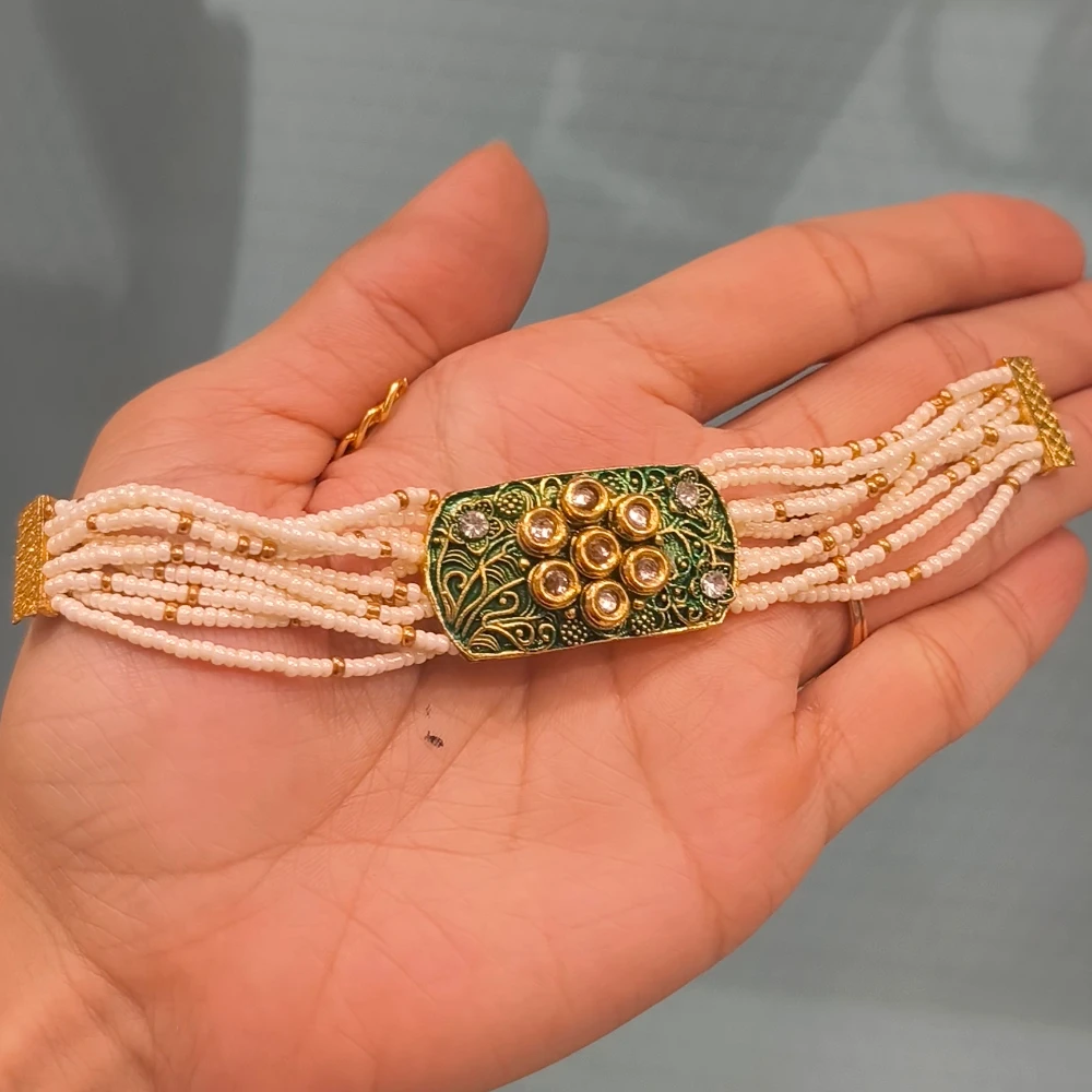 RUBA GREEN 2 IN 1 ( LUMBA RAKHI+CHOKER )