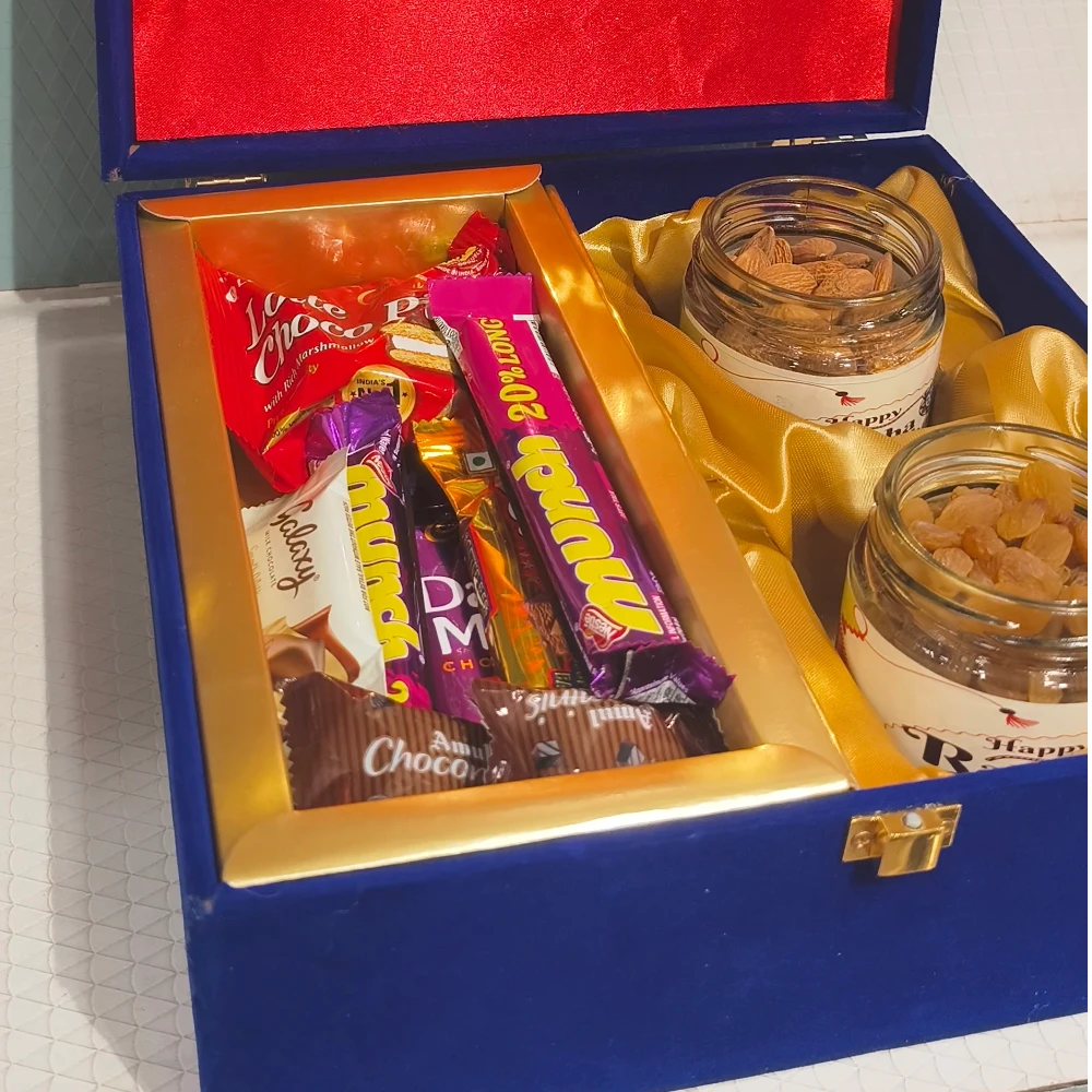 BLESSING TO BROTHER BLUE RAKHI HAMPER BOX