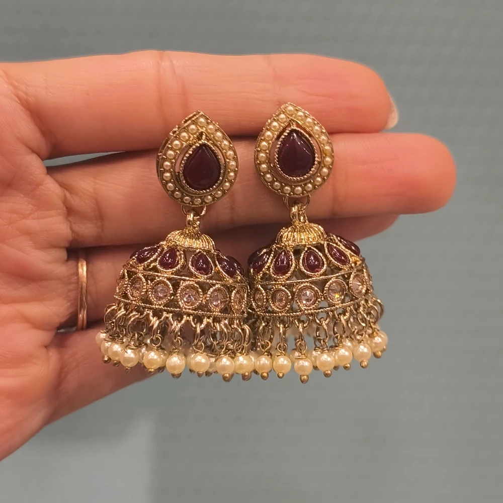 AZZEZ MEHROON PAKISTANI JHUMKI