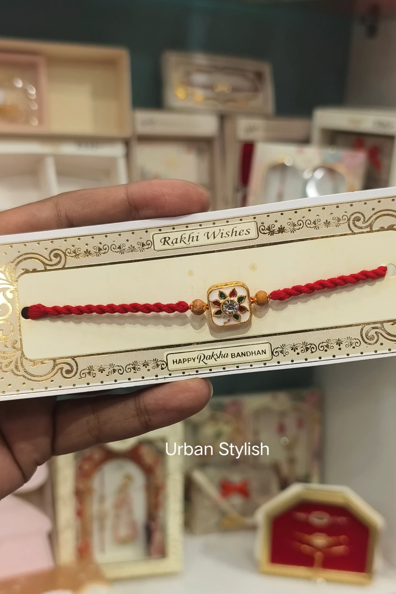 RED GOLDEN THREAD RAKHI (A32)