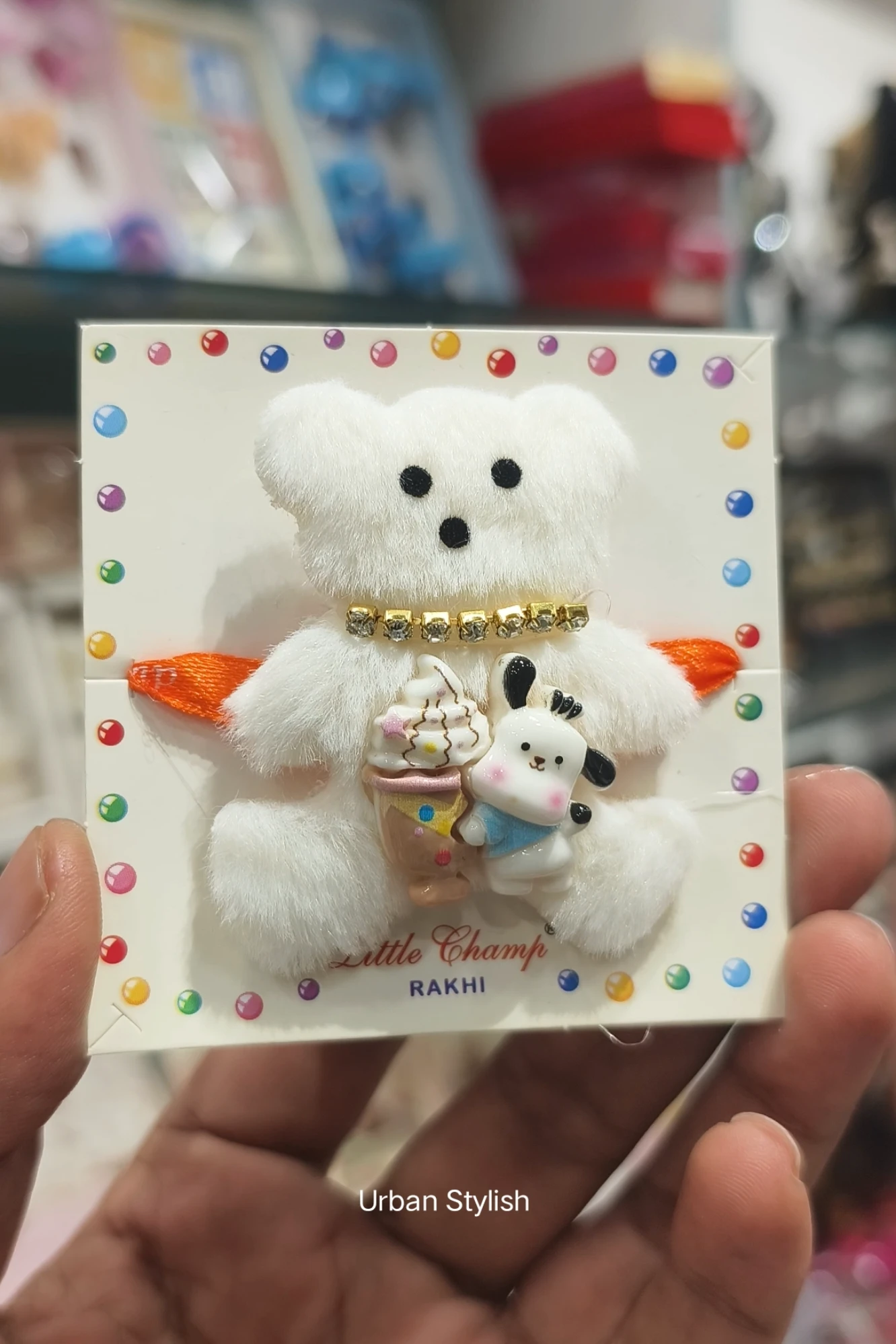 WHITE TEDDY KIDS RAKHI