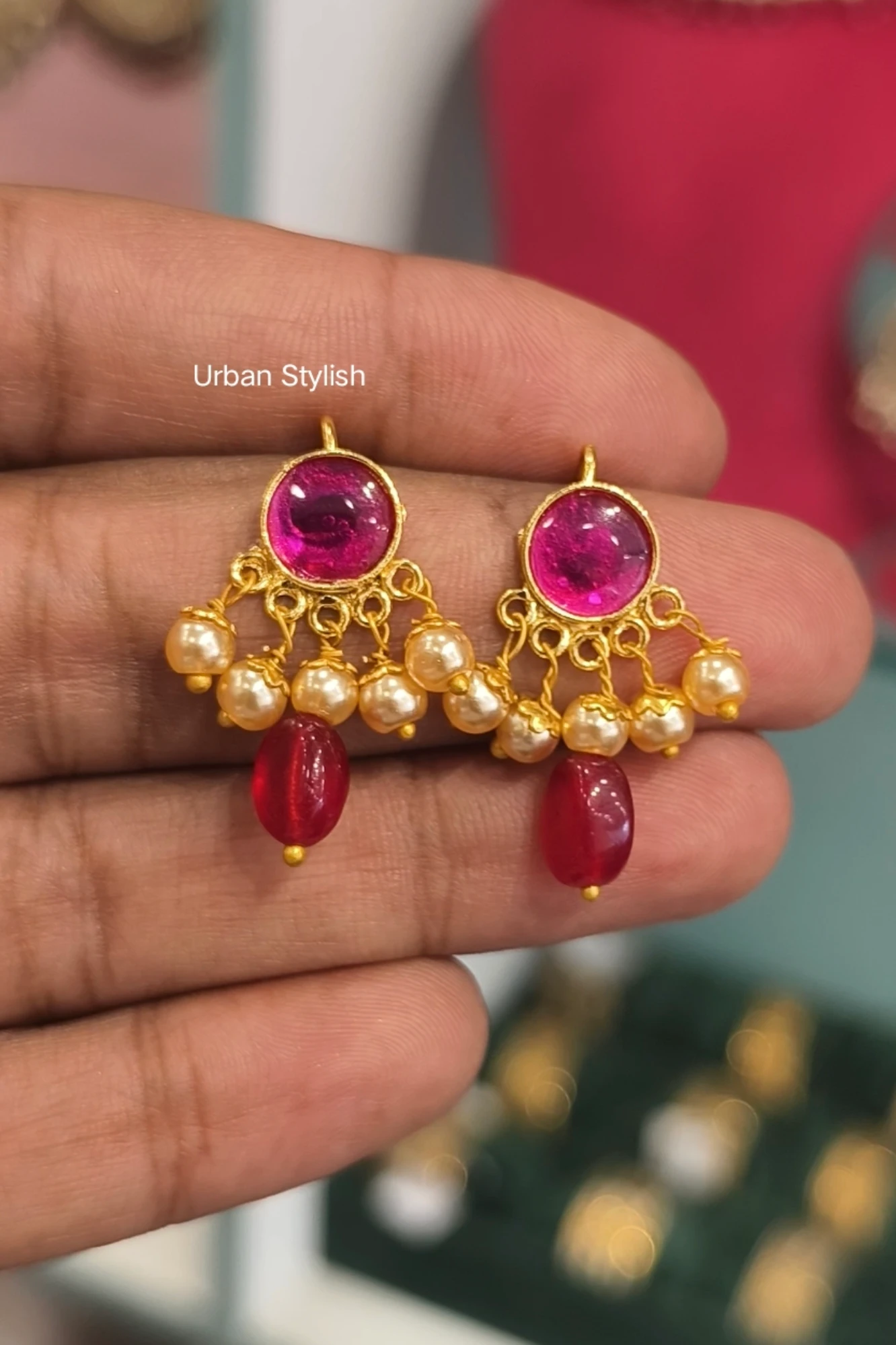 MARIUM SMALL GOLD LOOK EARRINGS