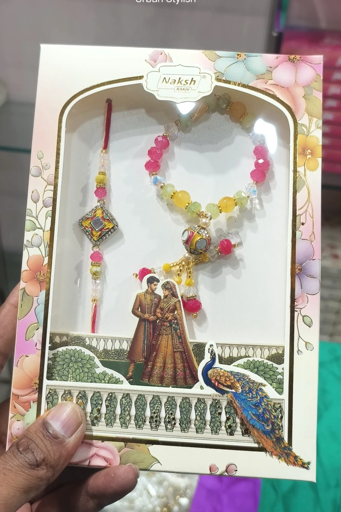 LOVELY PAIR MULTI COLOUR RAKHI COMBO (4216)