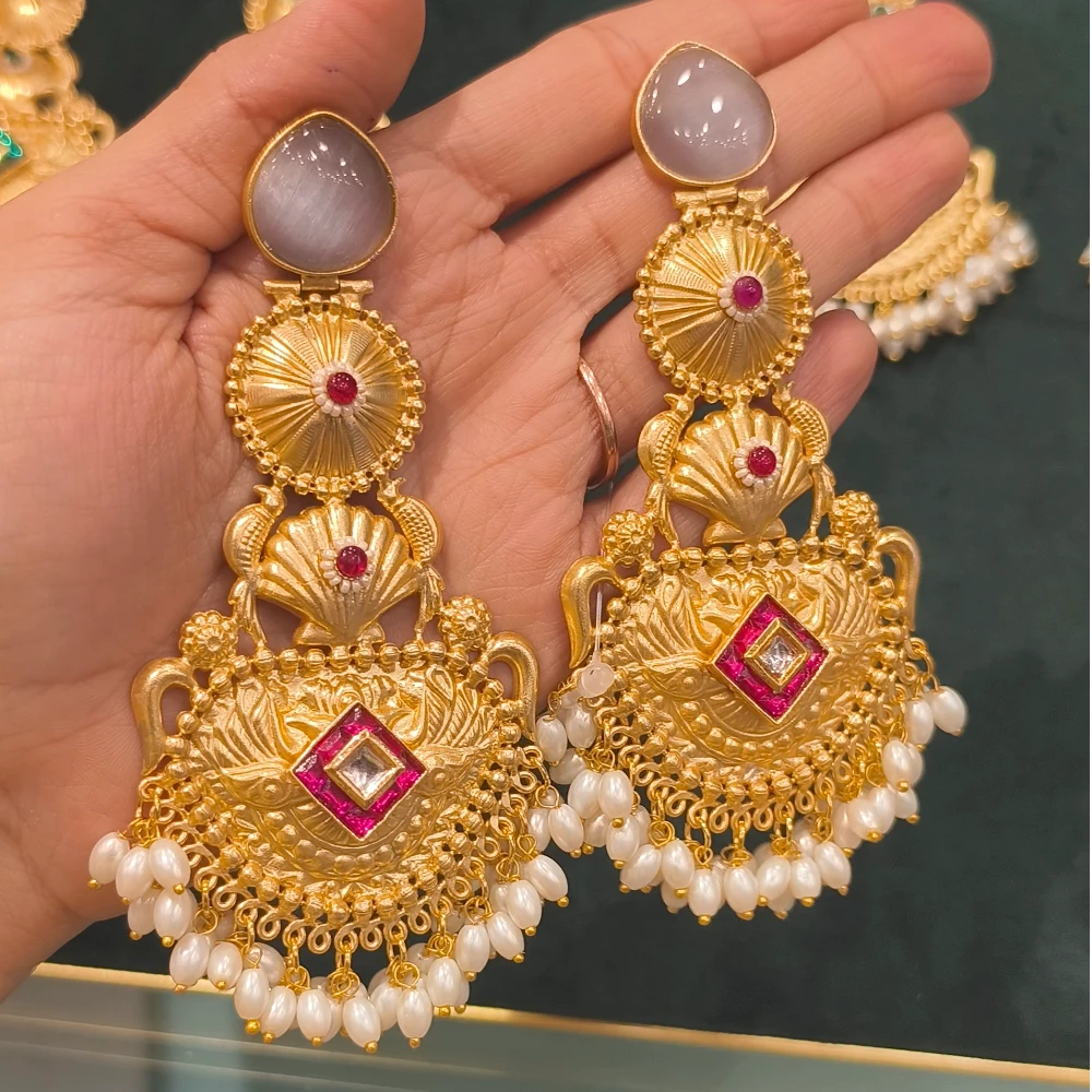 RAHA GREY GOLD REPLICA EARRINGS