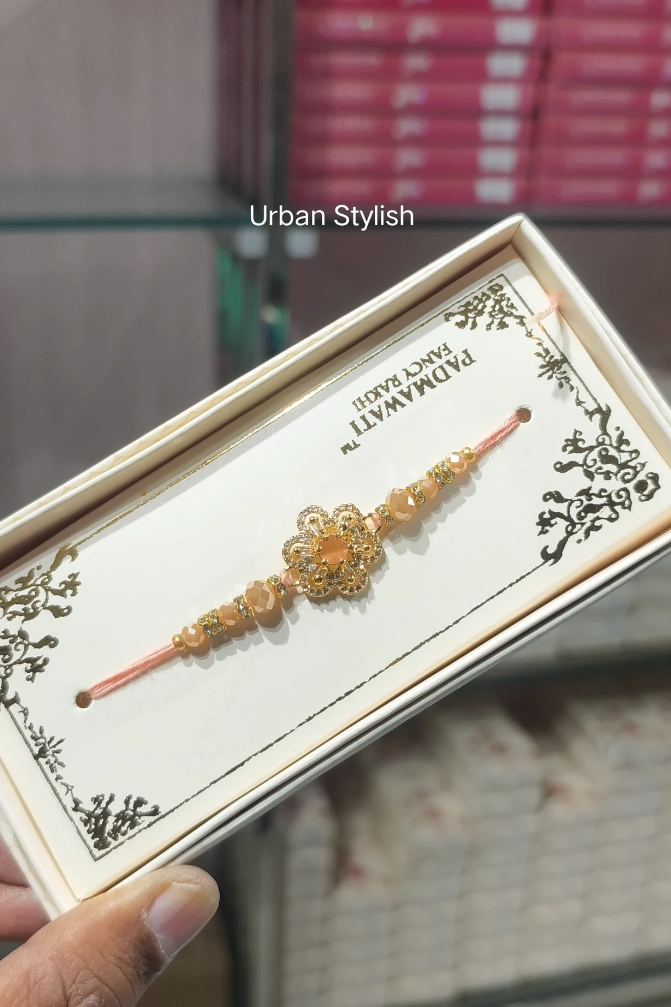 FLOWER PETAL PEECH RAKHI (7504)