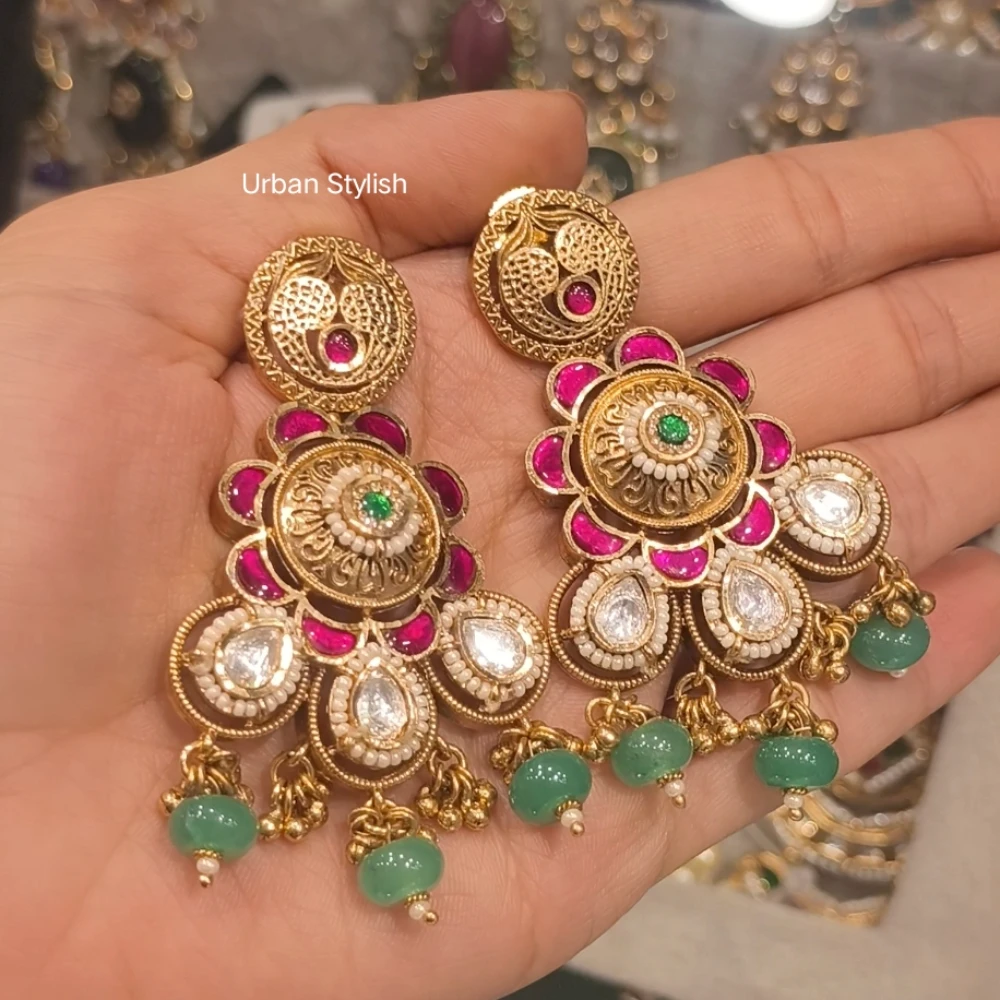 AYESHA ANTIQUE GOLD PLATED EARRINGS