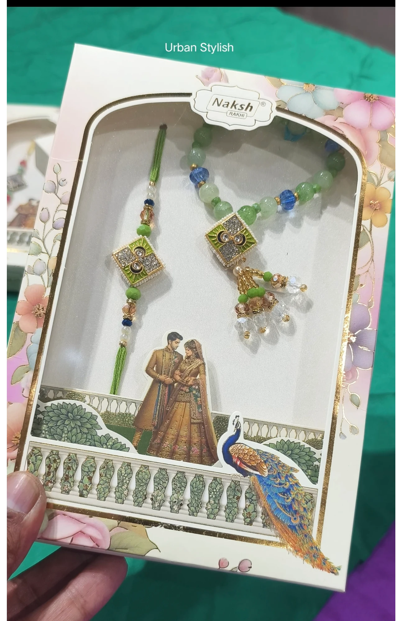 LOVELY PAIR PARROT GREEN COMBO RAKHI (4214)