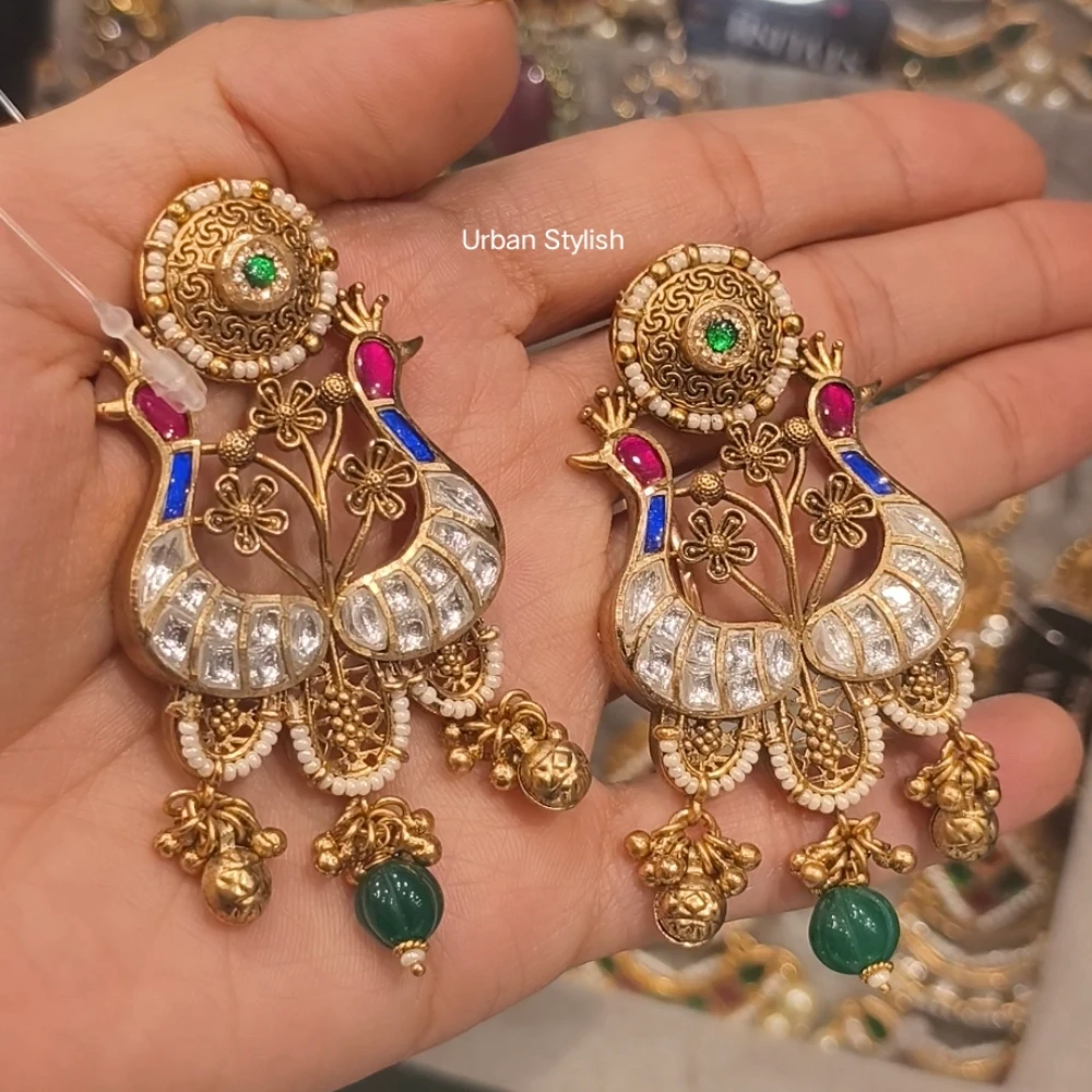 FATIMAH ANTIQUE GOLD PLATED EARRINGS