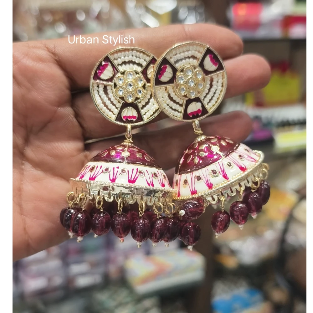 MEHROON OVER SIZE JHUMKI