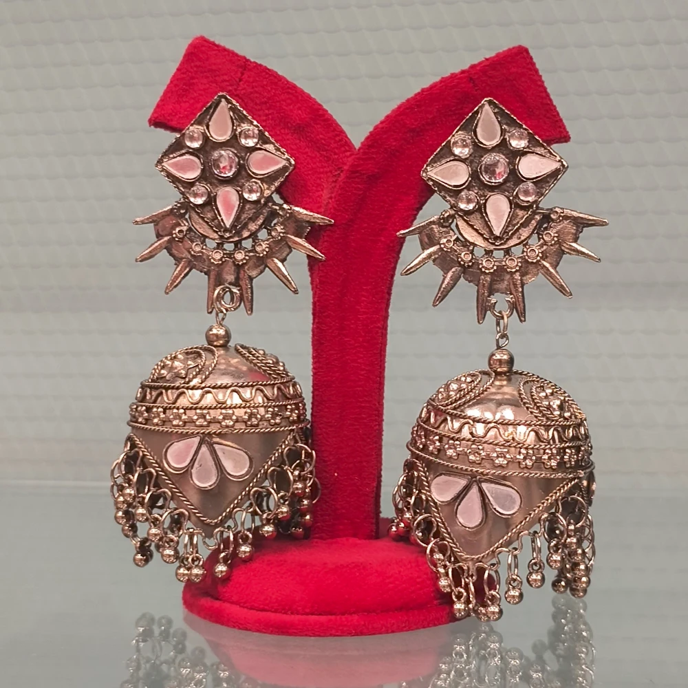 OXIDISED BIG JHUMKI EARRINGS