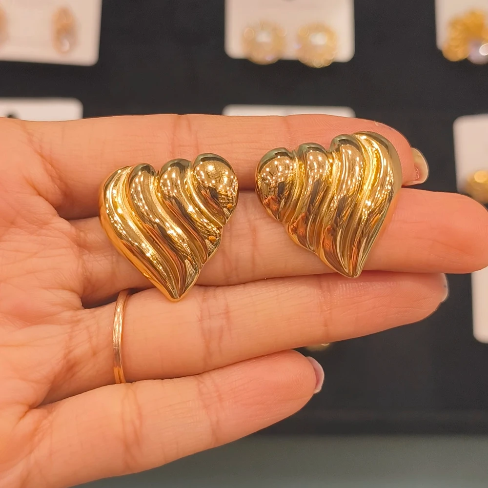 STAINLESS STEEL SOFTY HEART EARRINGS