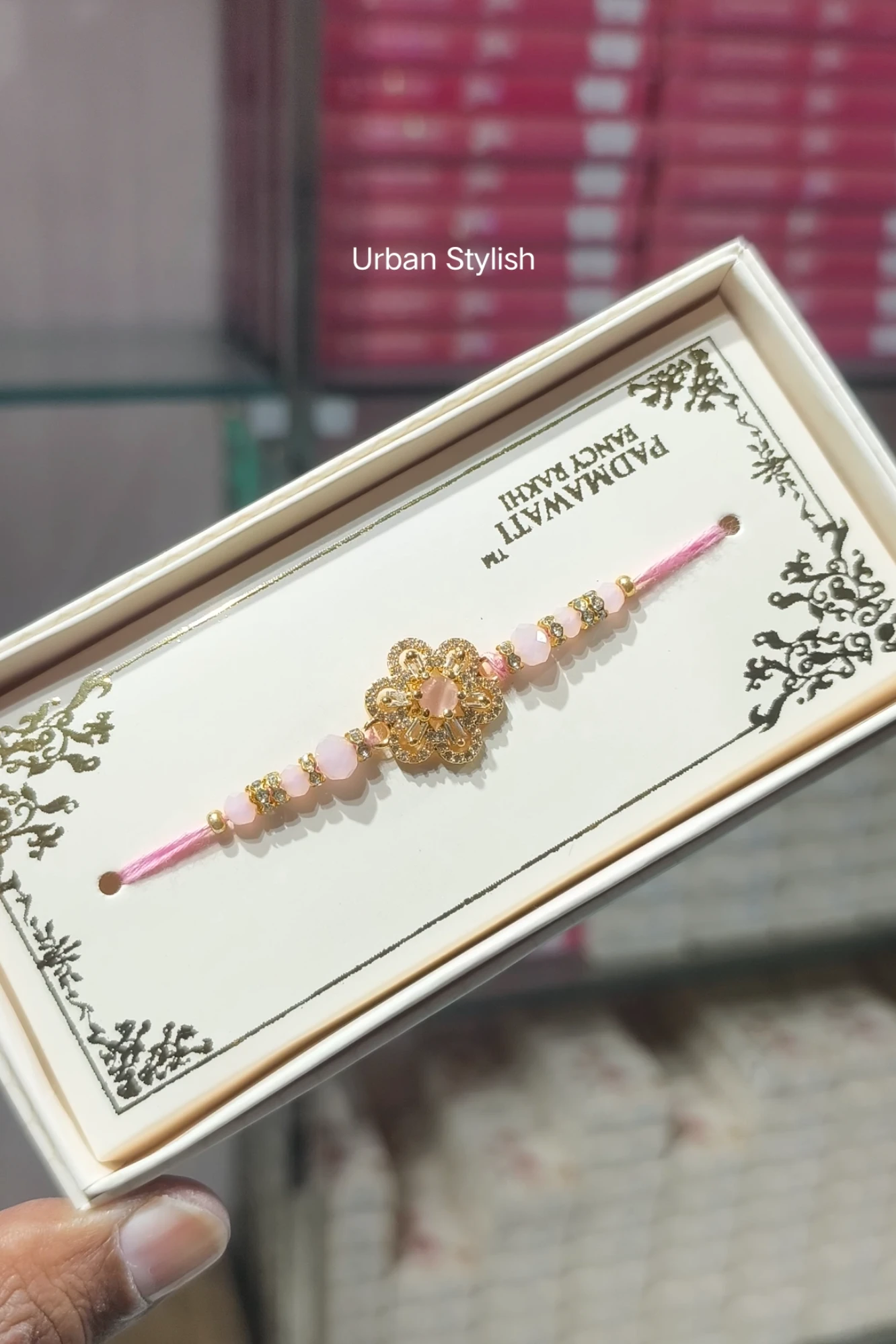 FLOWER PETAL PINK RAKHI (7504)