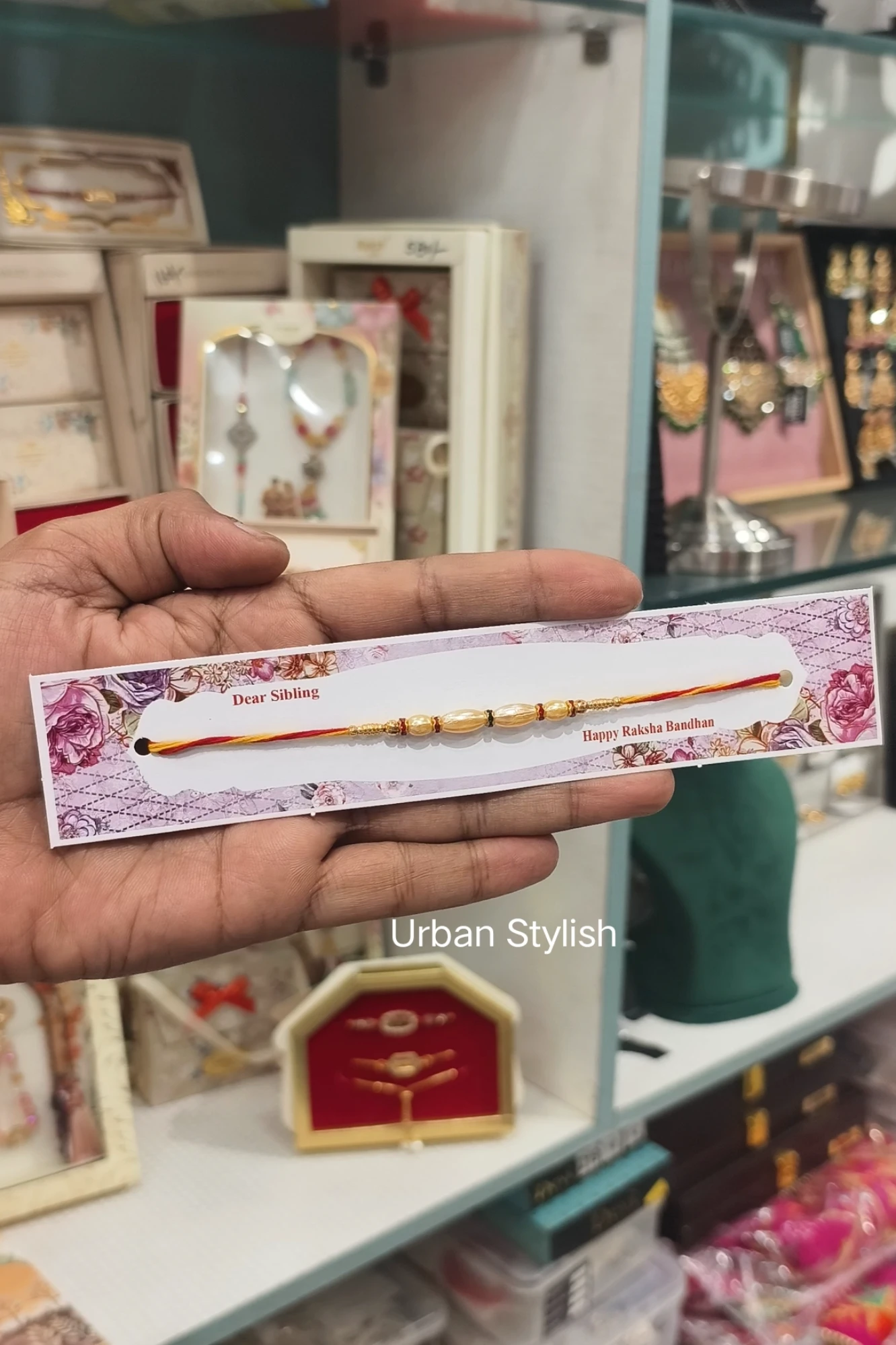 MEHROON GOLDEN THREAD RAKHI (A34)