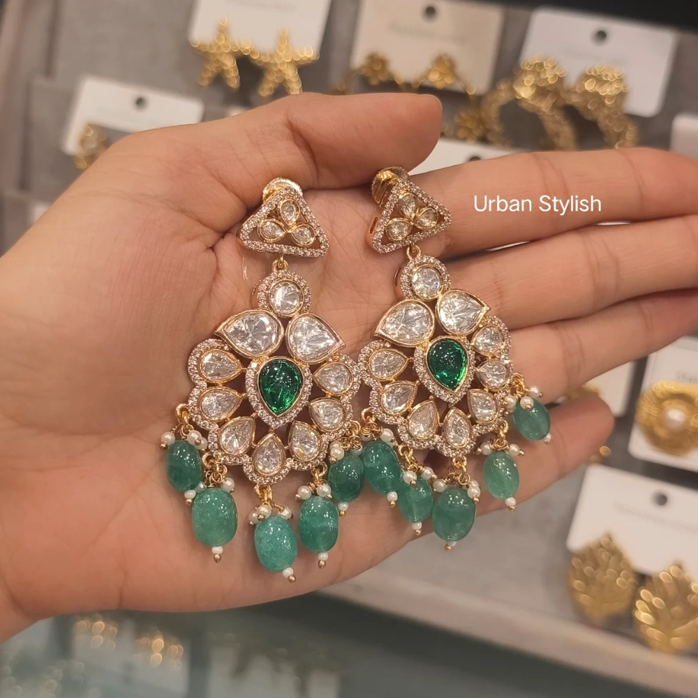 HAMZA MOSSIONITE POLKI EARRINGS