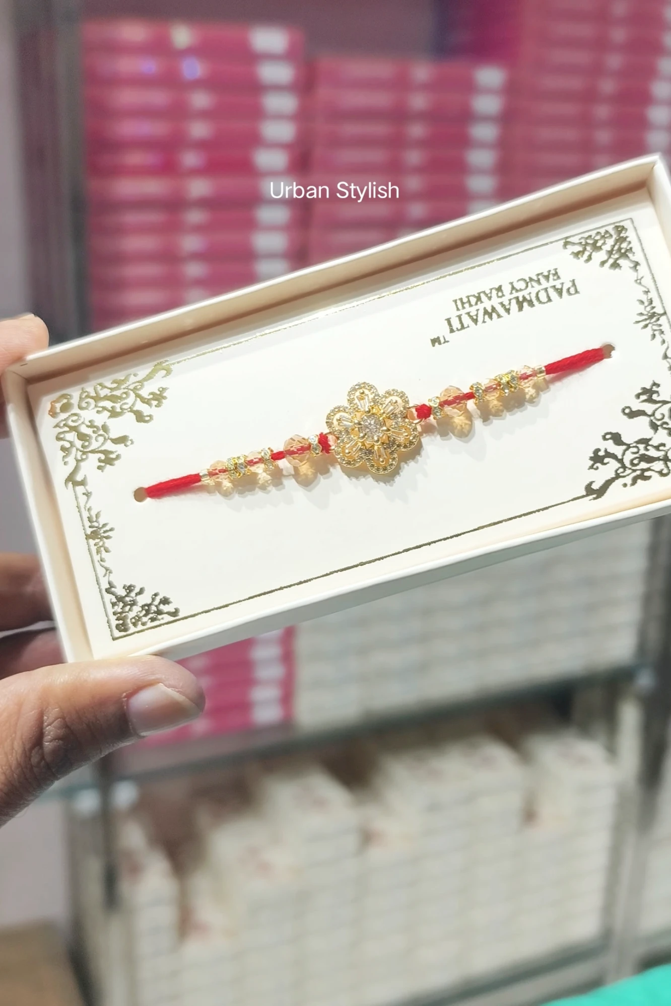 FLOWER PETAL RED RAKHI (7504)