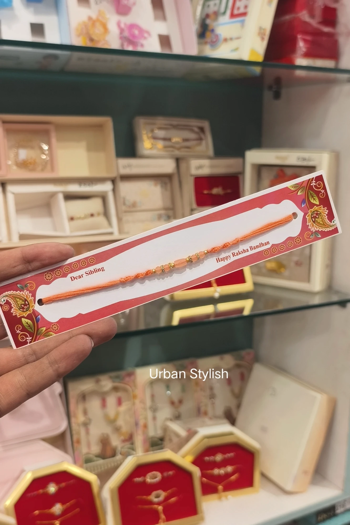 PEACH THREAD RAKHI (A27)