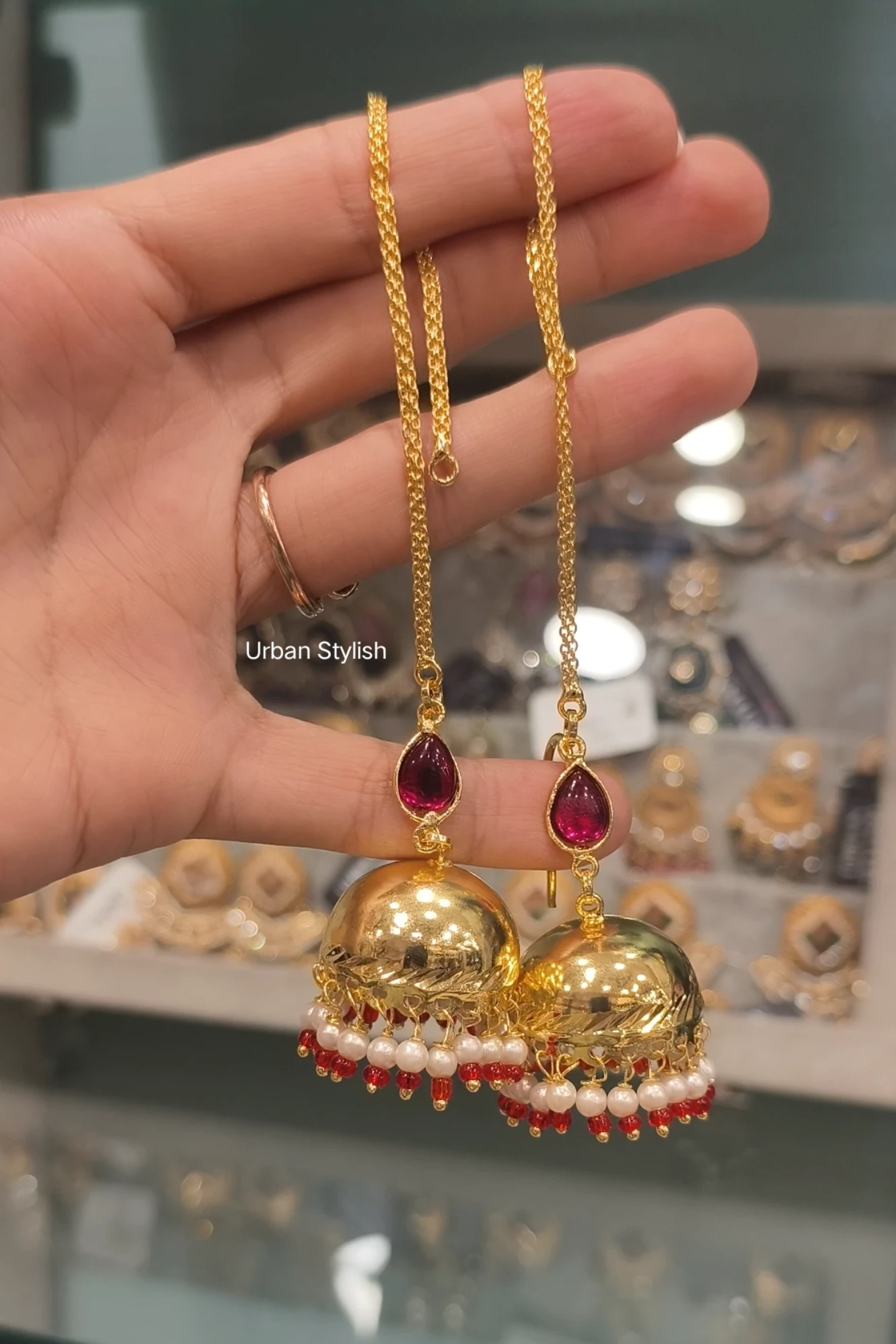 GOLD LOOK BIG JHUMKI