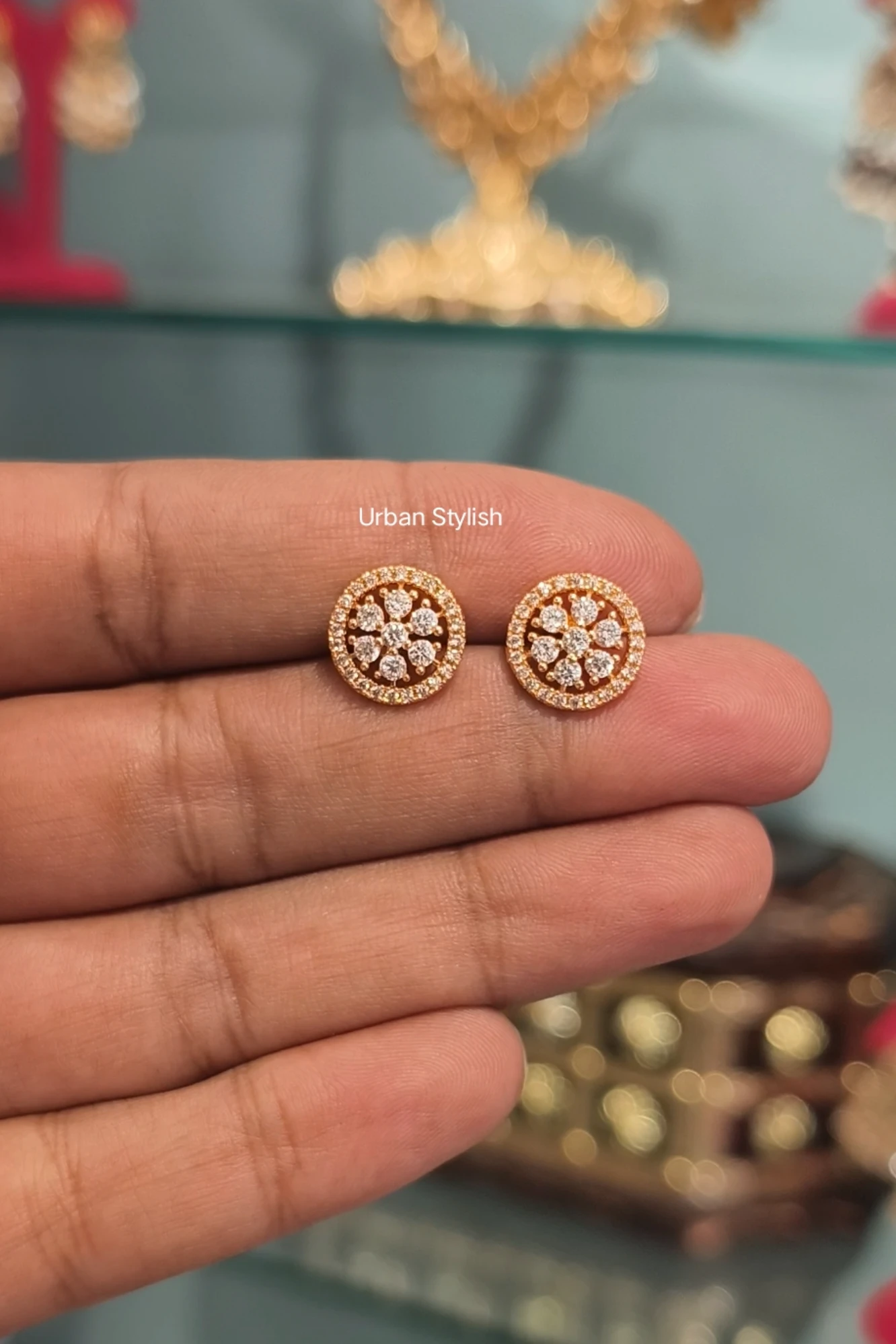 NARGIS AMERICAN DIAMOND STUDS
