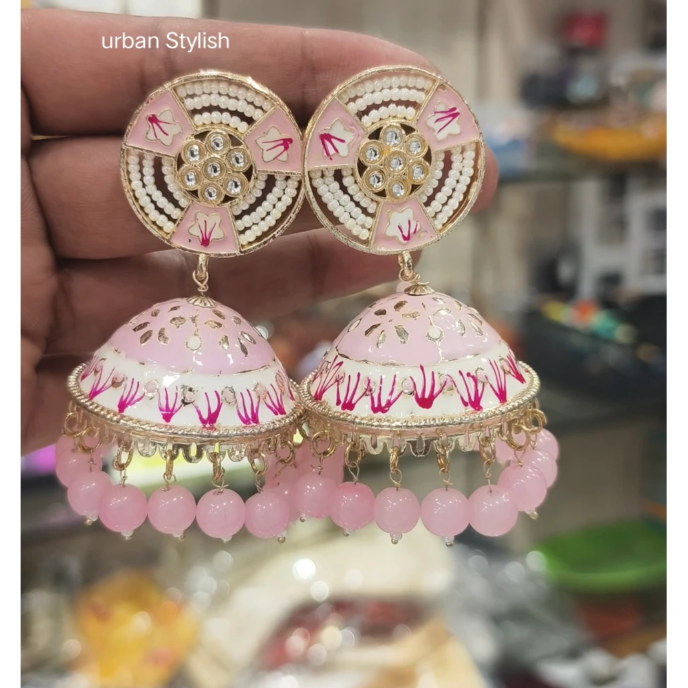 LIGHT PINK OVER SIZE JHUMKI