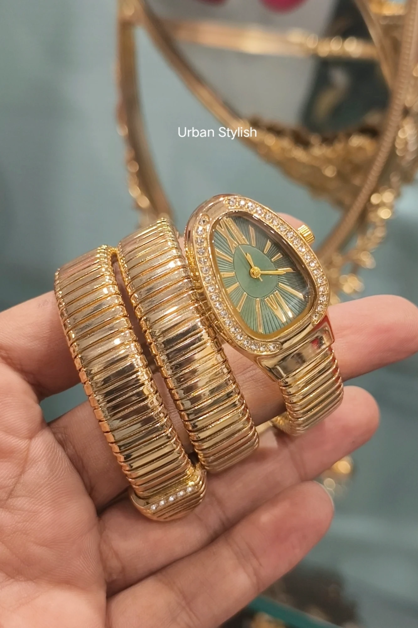 NOOR GREEN SNAKE WATCH (A17)