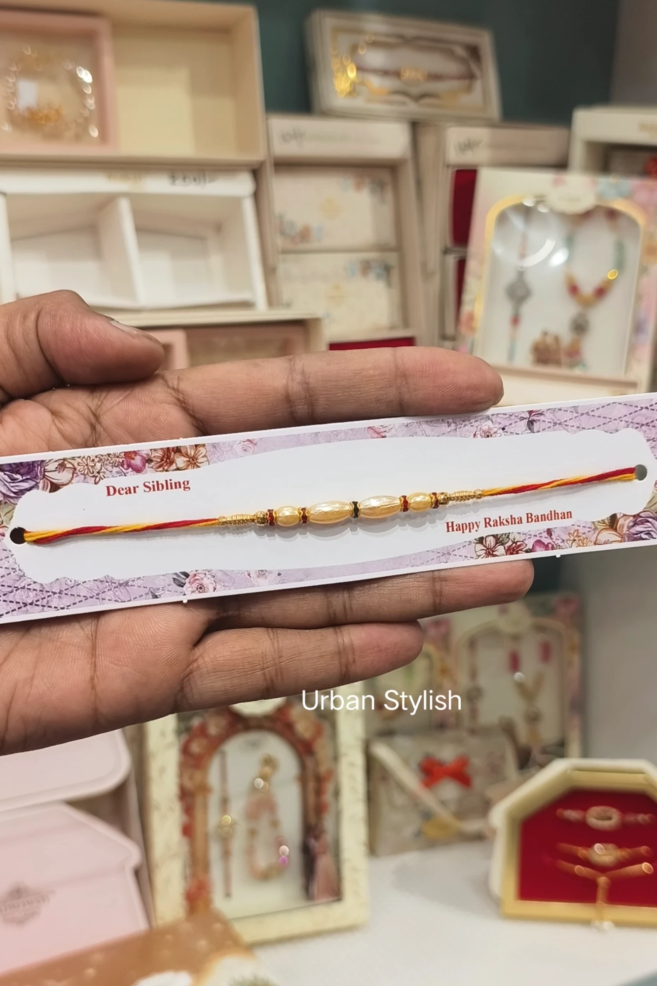 MEHROON GOLDEN THREAD RAKHI (A34)