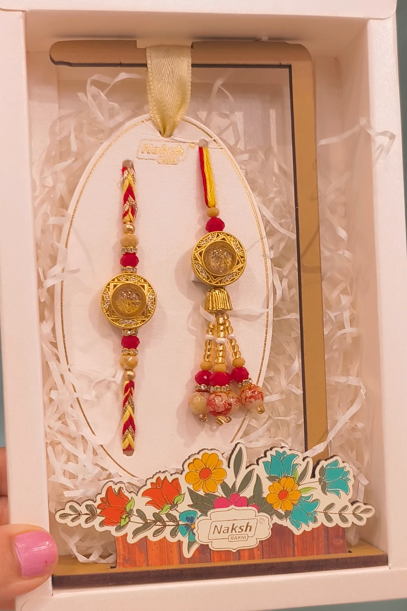 YELLOW  MINI STAND RAKHI
