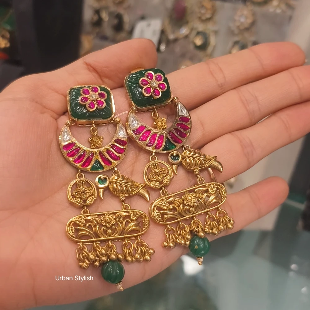 AALIYAH ANTIQUE GOLD PLATED EARRINGS