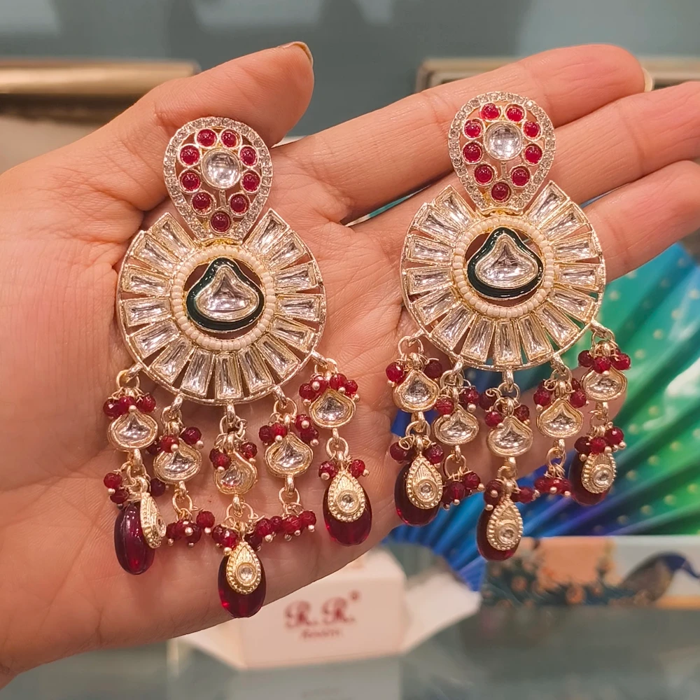 MEHROON SABYASACHI EARRINGS
