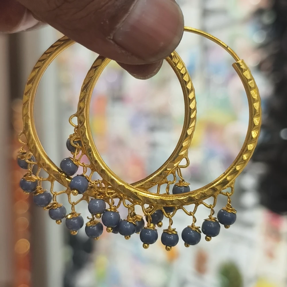 GREY HOOP EARRINGS