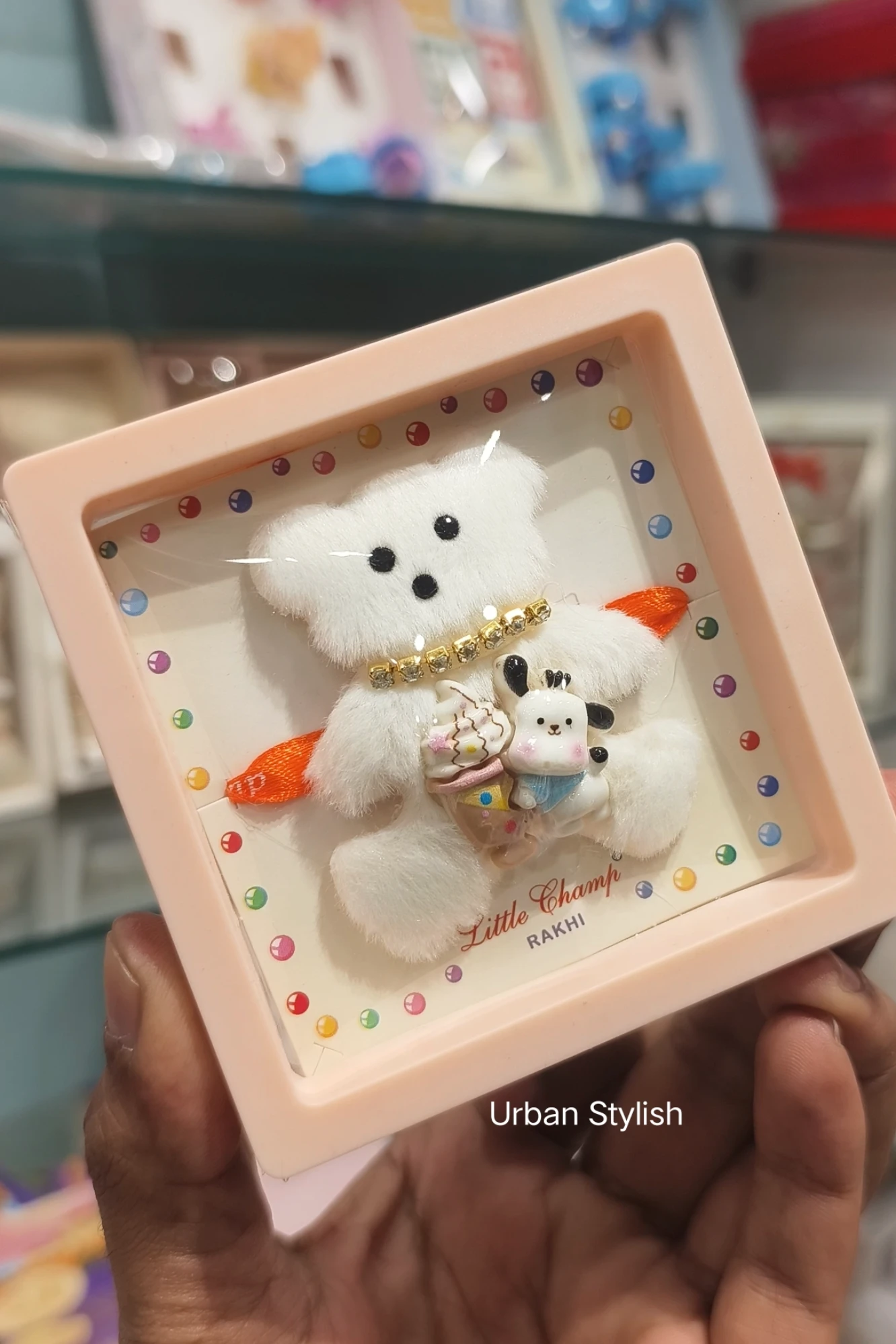 WHITE TEDDY KIDS RAKHI