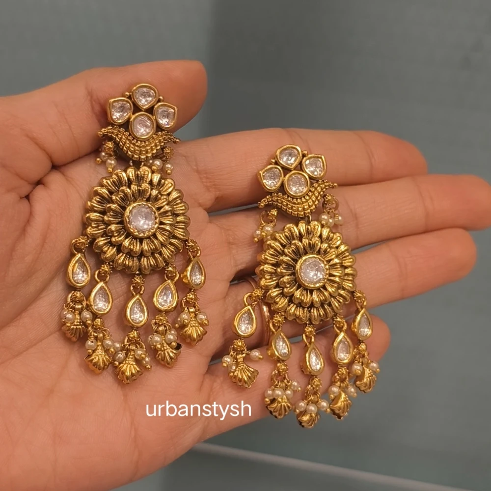 HALA ANTIQUE GOLD PLATED NECKLACE WITH EARRINGS